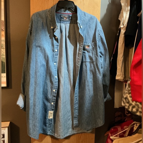 American Rag Blue Denim Shirt - Picture 3 of 3
